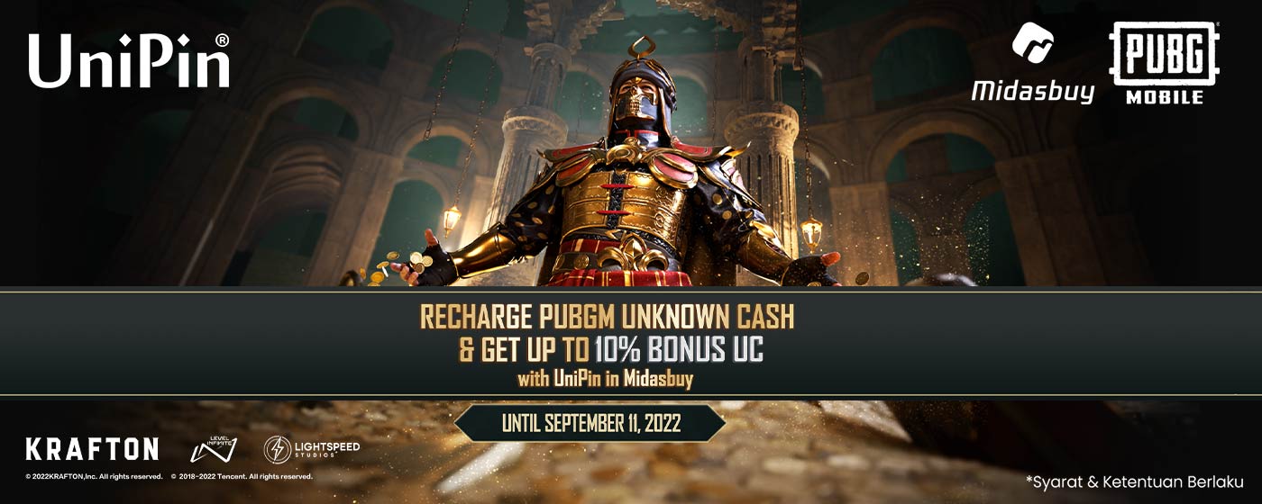 [Midasbuy-PUBGM] September-Up to 10% Bonus Unknown Cash Event! (MY)